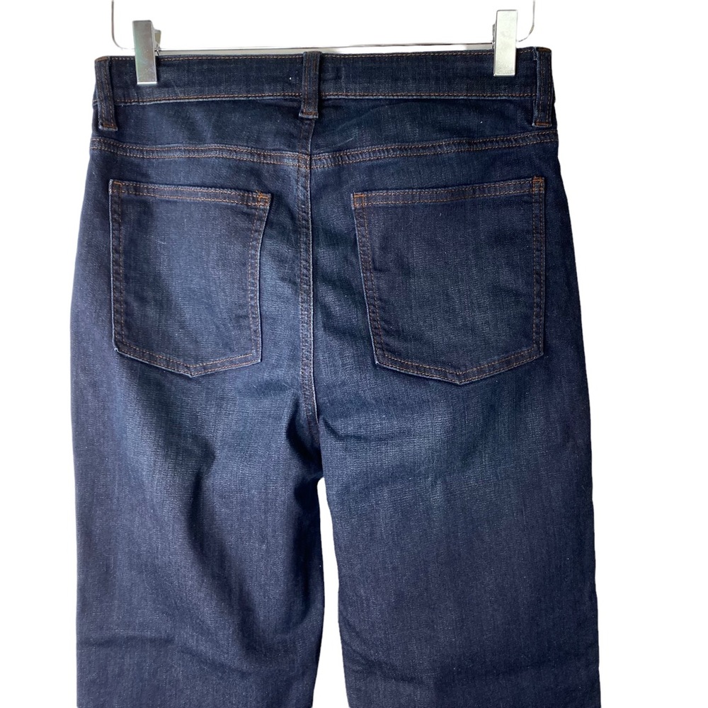Eileen Fisher Organic Cotton Dark Wash Ankle Straight Leg Crop Jeans Size 6 - Picture 9 of 11